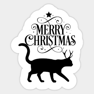 Merry christams black cat Sticker